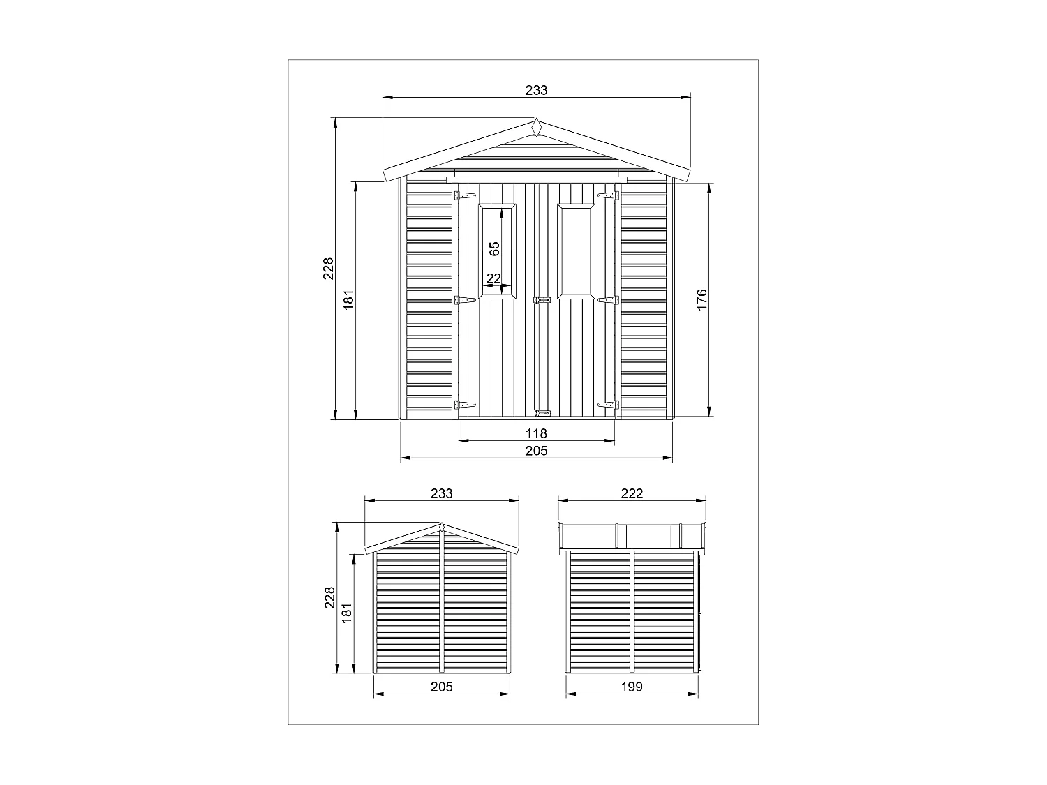 Casa da giardino in legno - 4,08 m² -TIMBELA M351C