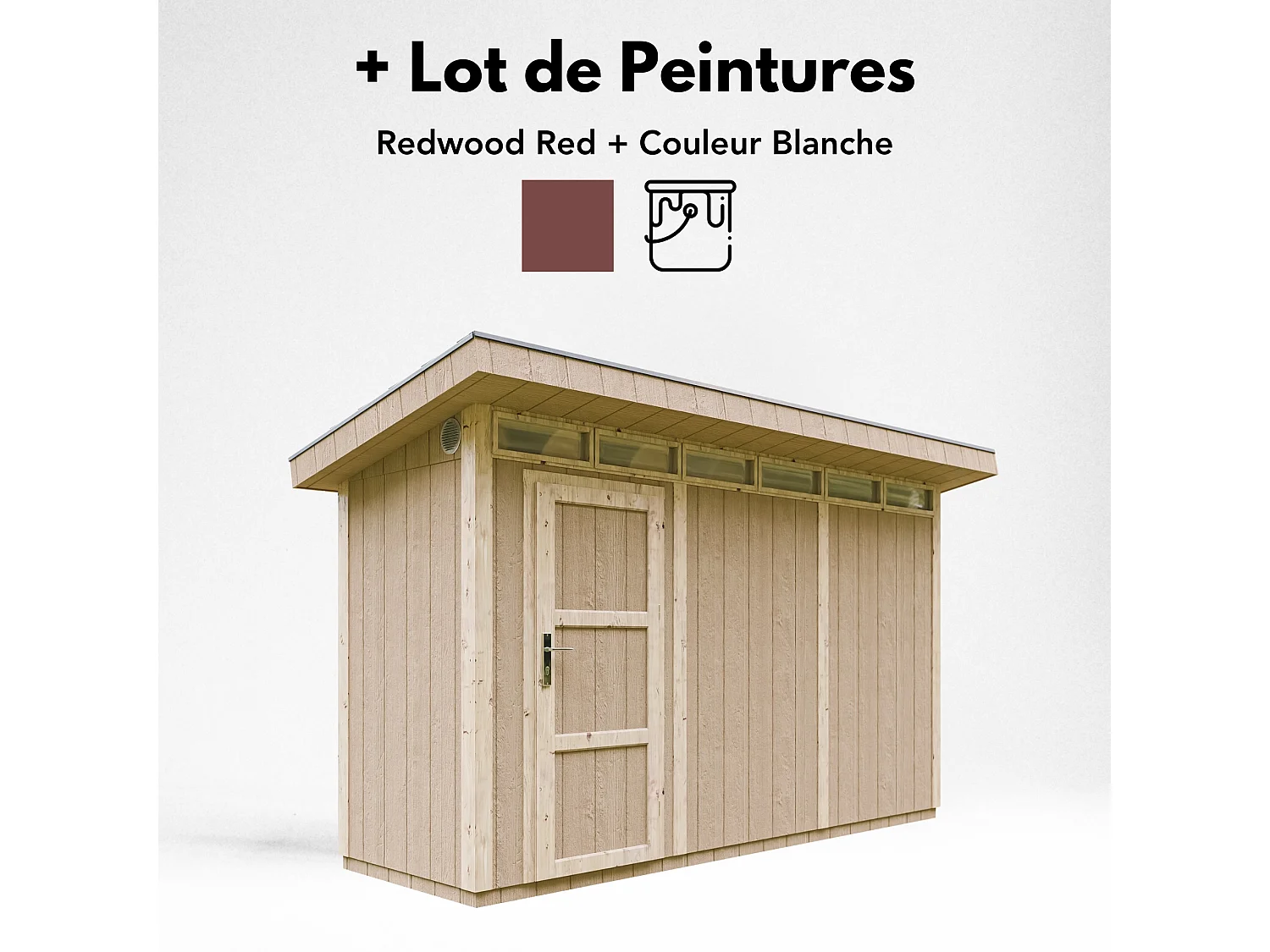 Gartenhaus premium qualität mit boden und bitumenfliesen - 4.3m² / B161xL411xH239 cm - M902-REDWOOD RED