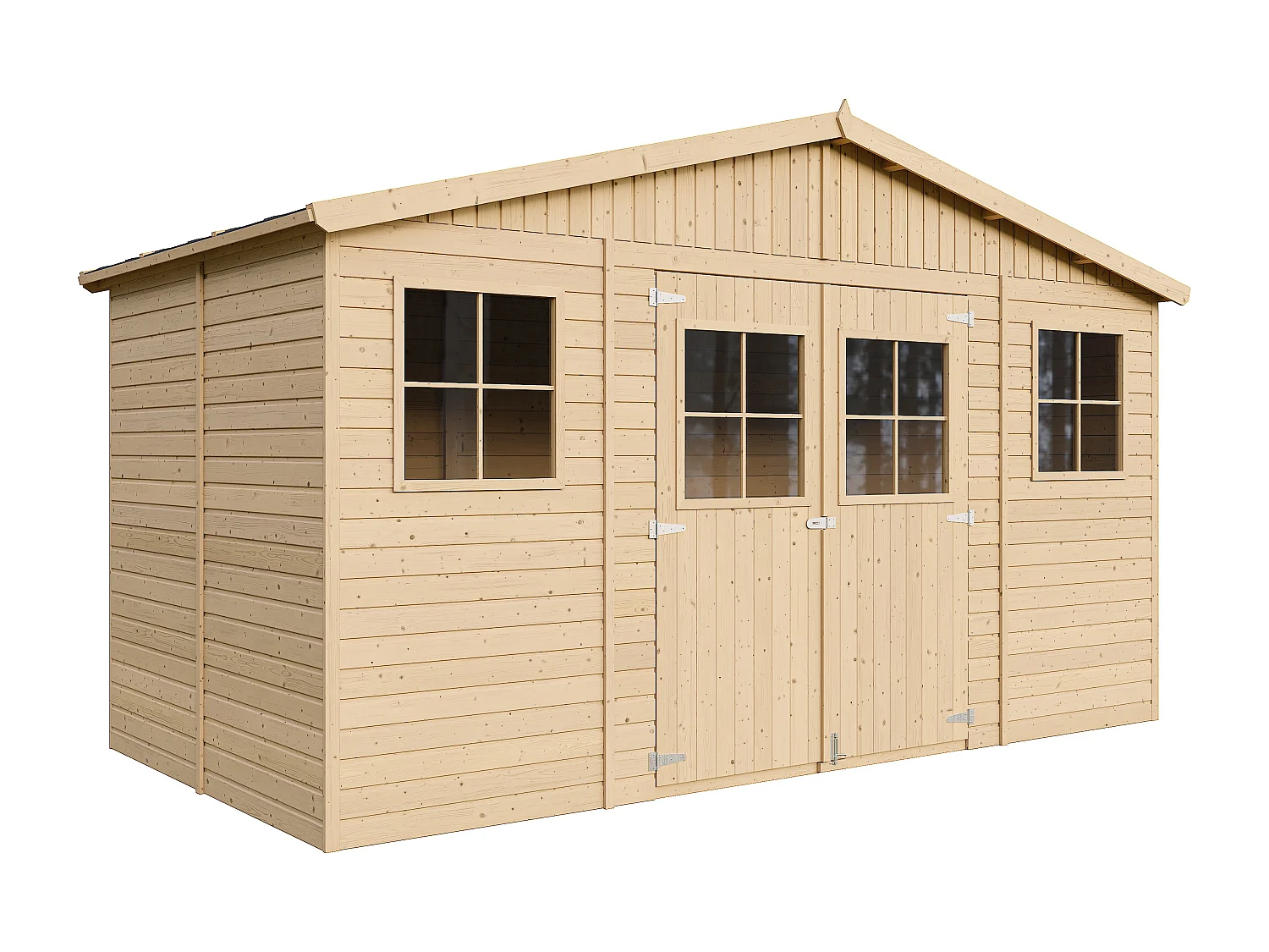 Abri de jardin en bois les planchers imprégné - H246x418x220 cm/8 m²- M332+M332G