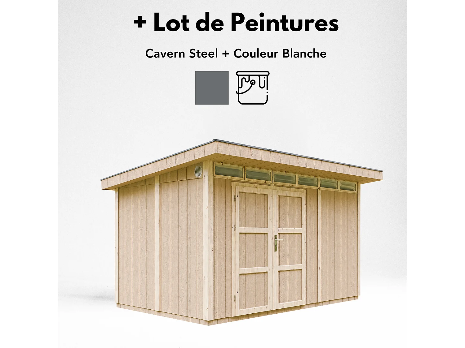 Abri de jardin qualité premium - 9m² / L412xL279xH237 cm - M904A-CAVERN STEEL