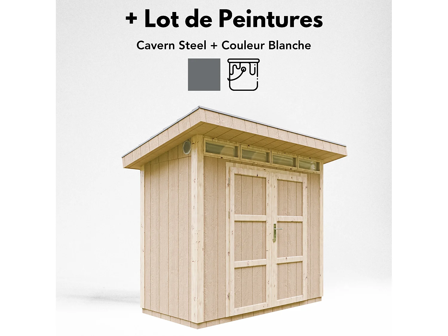 Gartenhaus premium qualität mit boden und bitumenfliesen - 3m² / B161xL294xH239 cm - M901A-CAVERN STEEL