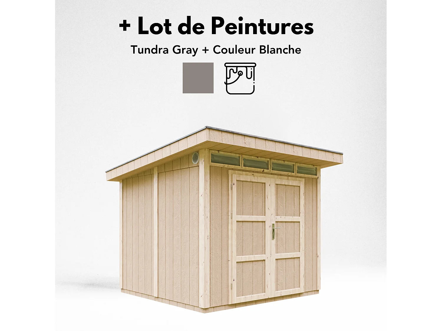 Gartenhaus premium qualität mit boden und bitumenfliesen - 5.9 m² / B279xL293xH239 cm - M903A-TUNDRA GREY