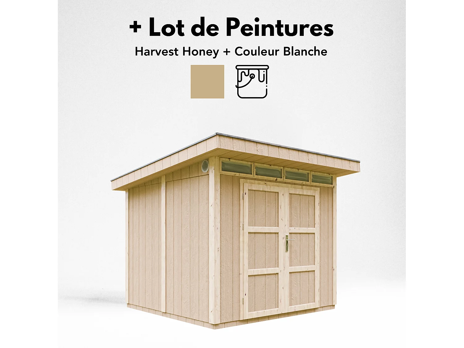 Gartenhaus premium qualität mit boden und bitumenfliesen - 5.9m² / B279xL293xH239 cm - M903A-HARVEST HONEY