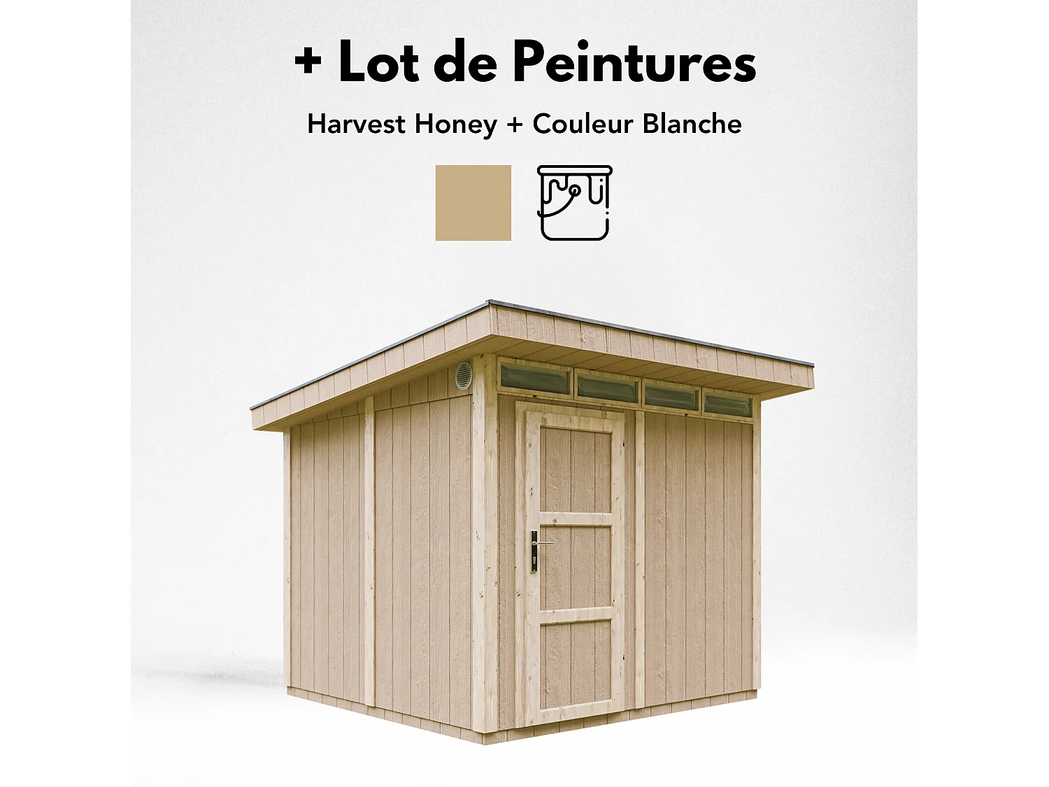 Gartenhaus premium qualität mit boden und bitumenfliesen - 5.9m² / B279xL293xH239 cm - M903-HARVEST HONEY