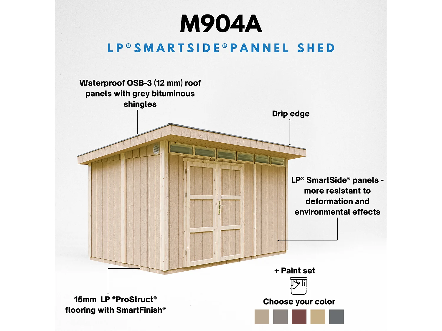 Jakość Premium Dom Panelowy 368x236 cm - 9m2 Timbela M904A