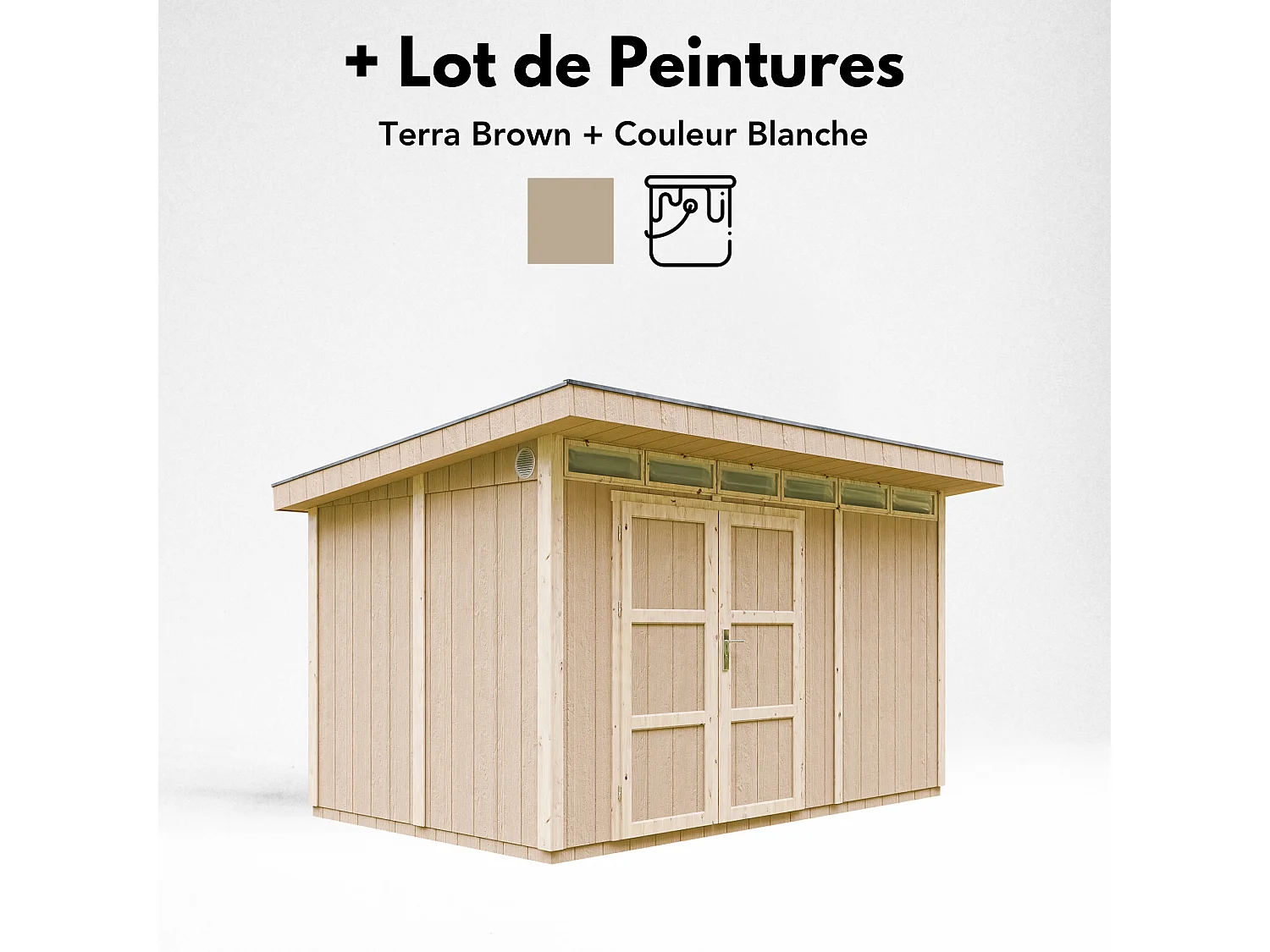 Abri de jardin qualité premium - 9m² / L412xL279xH237 cm - M904A-TERRA BROWN