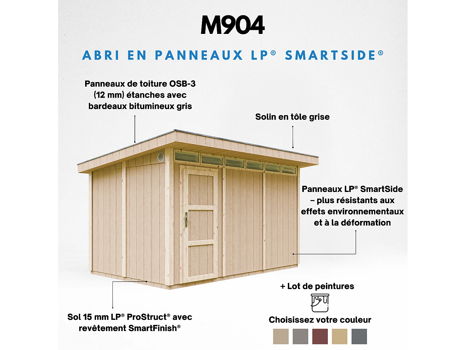 Abri de jardin qualité premium - 9m² / L412xL279xH237 cm - M904-REDWOOD RED