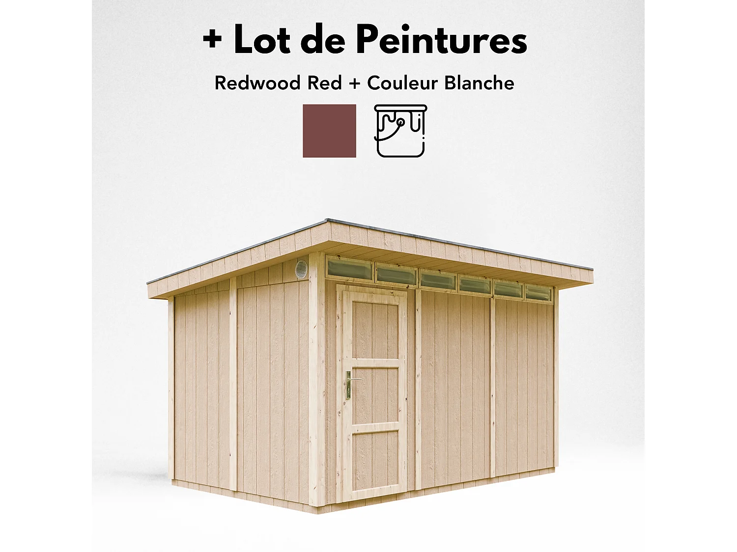 Abri de jardin qualité premium - 9m² / L412xL279xH237 cm - M904-REDWOOD RED