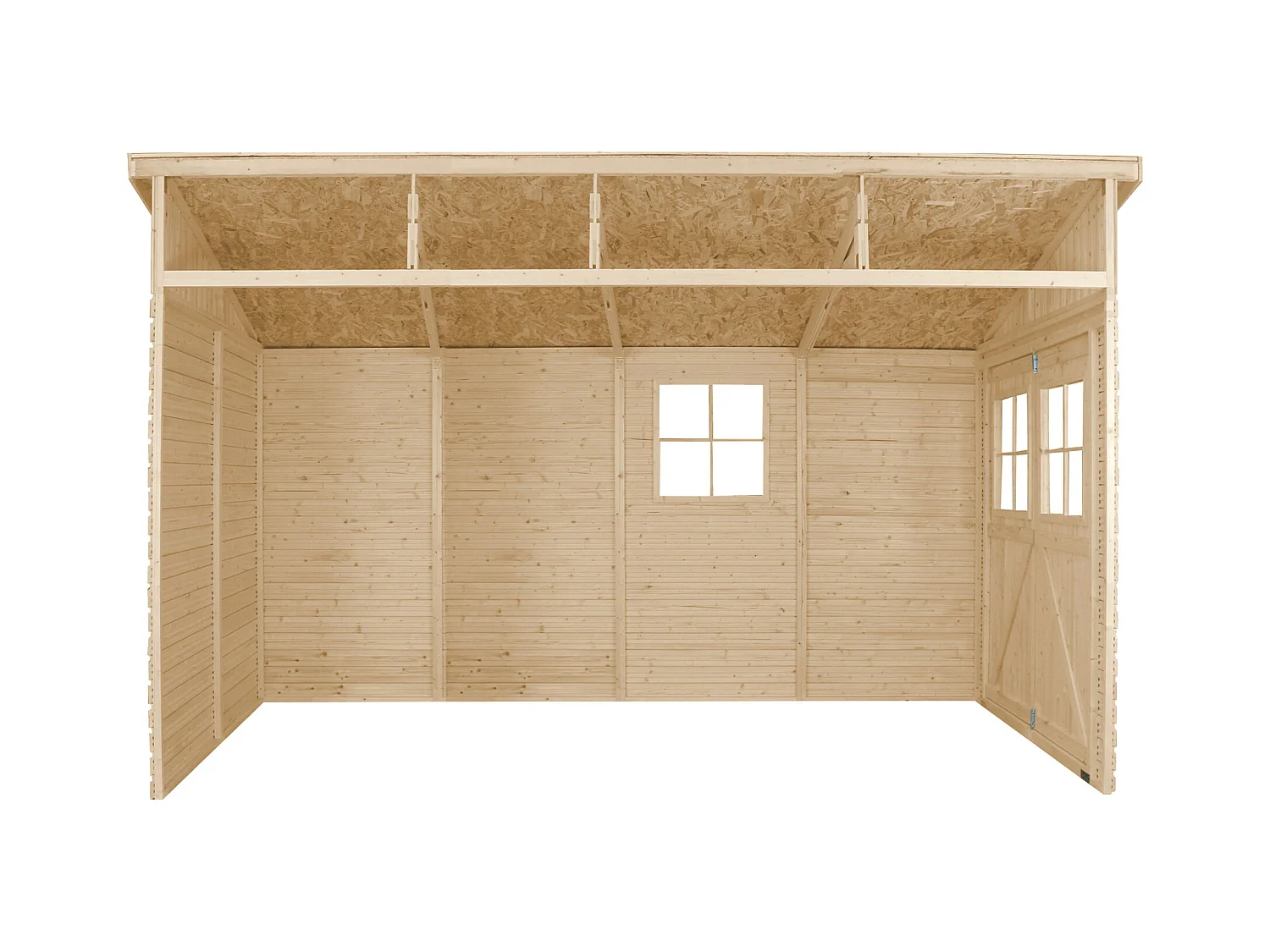 Abri de Jardin en Bois (sans paroi latérale) PLUS LES PLANCHERS IMPRÉGNÉ- 8 m2 - TIMBELA M340+M340G