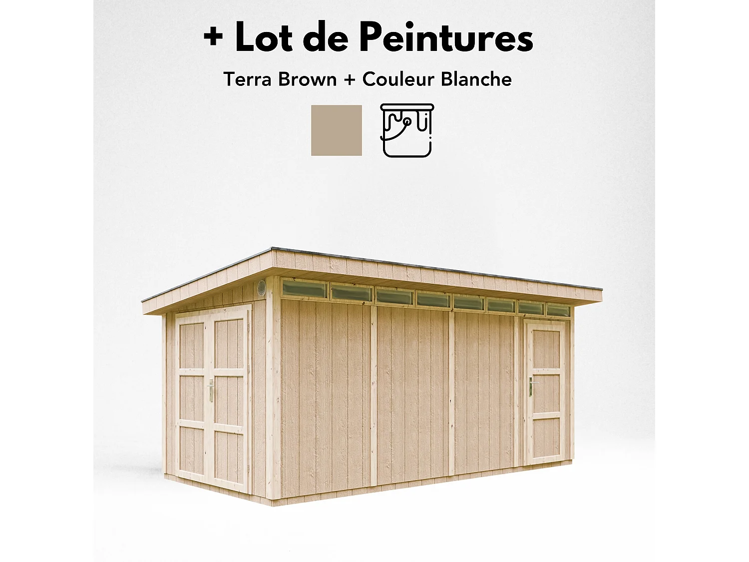 Abri de jardin qualité premium - 8.52+2.95 m² - cabane de jardin exterieur cabane de jardin exterieur - garage moto exterieur - M905C-TERRA BROWN