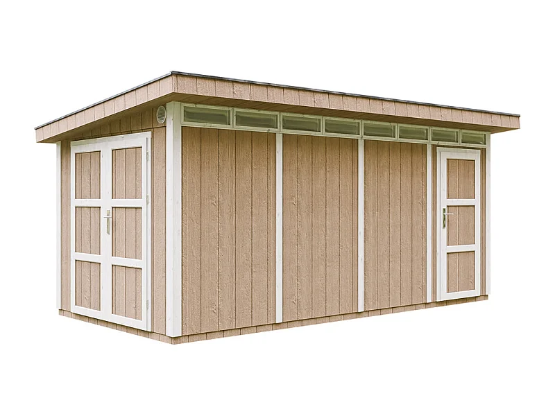 Abri de Jardin Qualité Premium 8.52+2.95 m² - Cabane de Jardin Exterieur Cabane de Jardin Exterieur - Garage Moto Exterieur Timbela M905C - TERRA BROWN