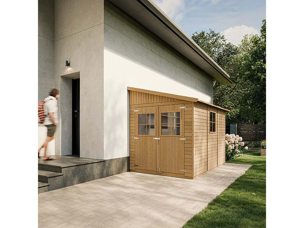 Houten tuinschuurtje zonder vloer - 6.09 m² - 318x218xH245 cm - M339A