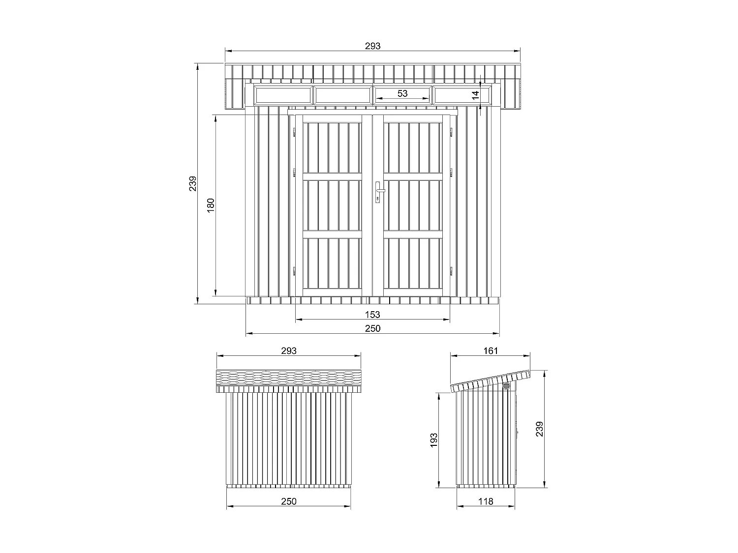 Gartenhaus premium qualität mit boden und bitumenfliesen - 3m² / B161xL294xH239 cm - M901A-TERRA BROWN