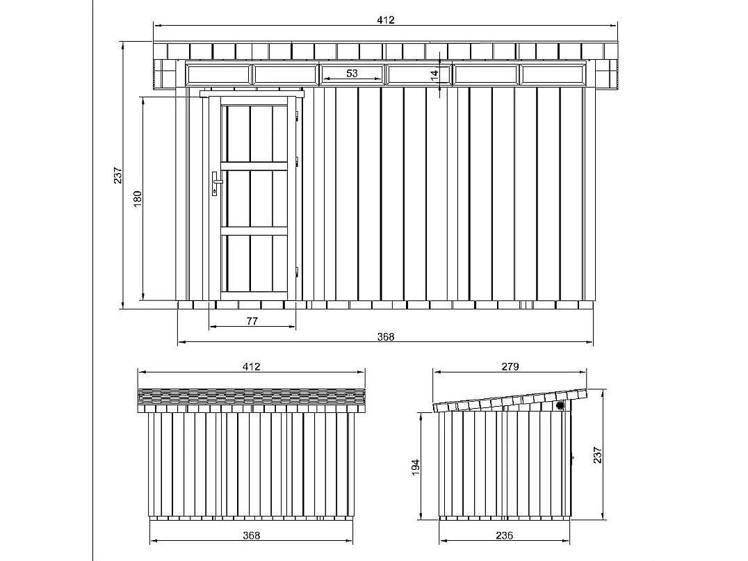 Abri de Jardin Qualité Premium 9m² / L412xL279xH237 cm - Timbela M904-TUNDRA GREY