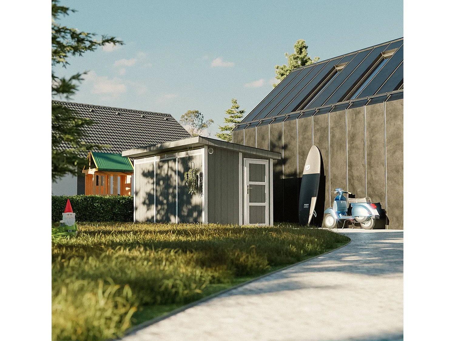 Tuinhuis op houtbasis - LP SmartSide - 8.7 m² / 412x279xH237 cm - M904-TUNDRA GREY