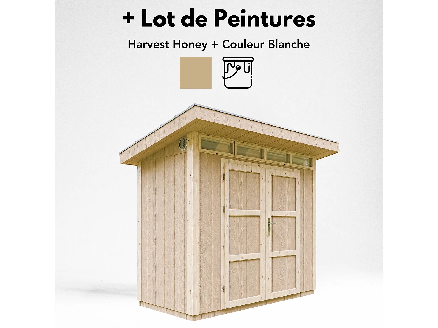 Abri de jardin qualité premium - 3m²/L161xL294xH239 cm - M901A-HARVEST HONEY