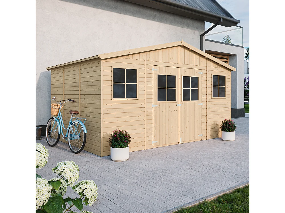 Abri de jardin en bois - H246x418x320 cm/12 m² - M331