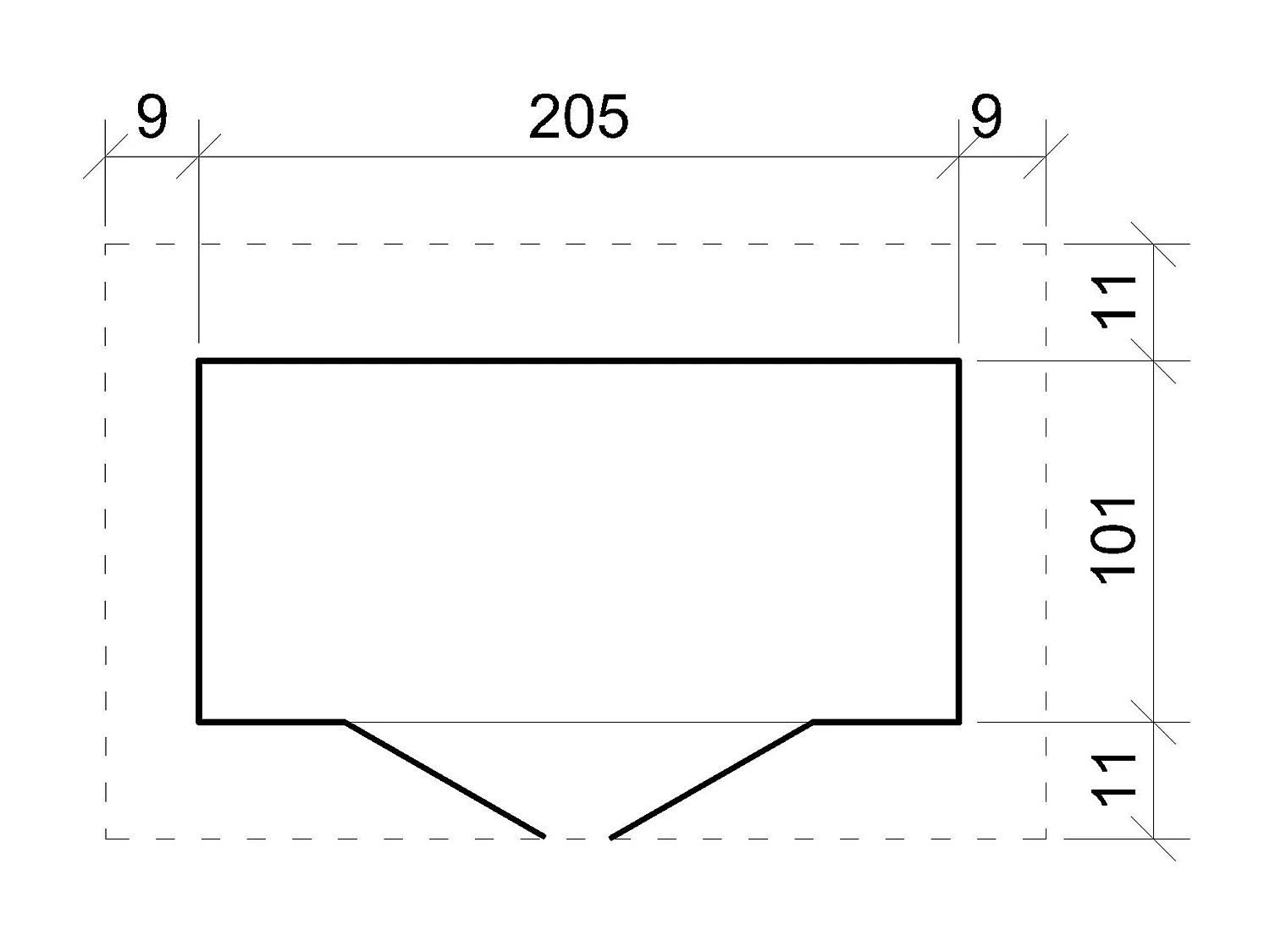 Caseta de madera - 123x223 cm / 2.1 m² - M348