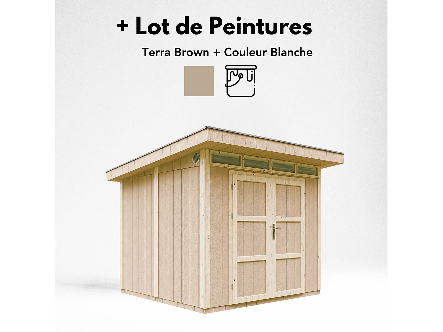 Gartenhaus premium qualität mit boden und bitumenfliesen - 5.9m² / B279xL293xH239 cm - M903A-TERRA BROWN