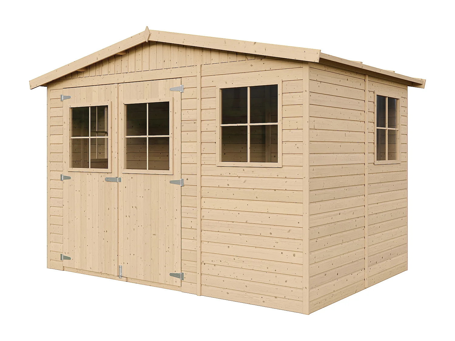 Abri de jardin en bois avec les planchers imprégné - 6m2 - M334+M334G