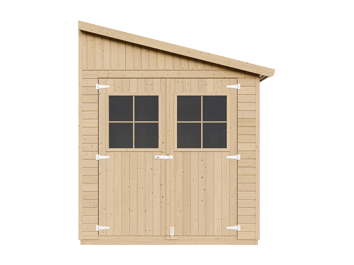 Cobertizo de madera con pared lateral con suelo tratado - 10.1m² - M341A+M341G