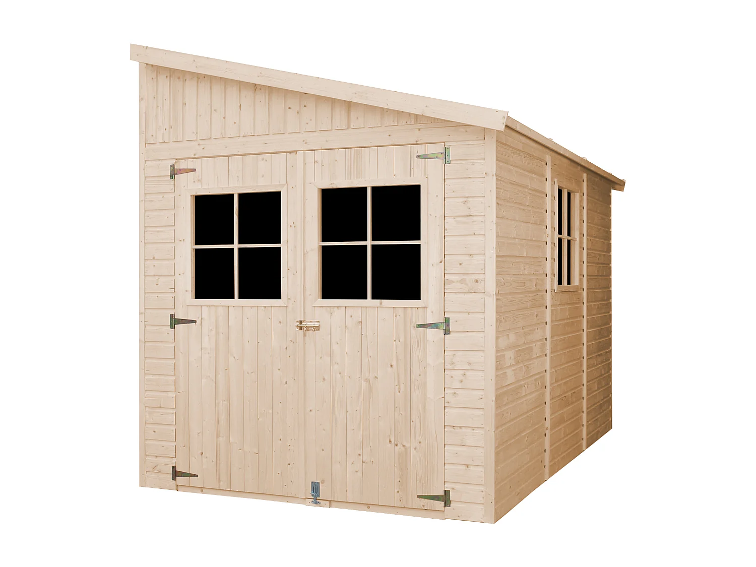 Abri de Jardin en Bois (avec paroi latérale) AVEC LES PLANCHERS IMPRÉGNÉ- 6 m2 - TIMBELA M339A+M339G