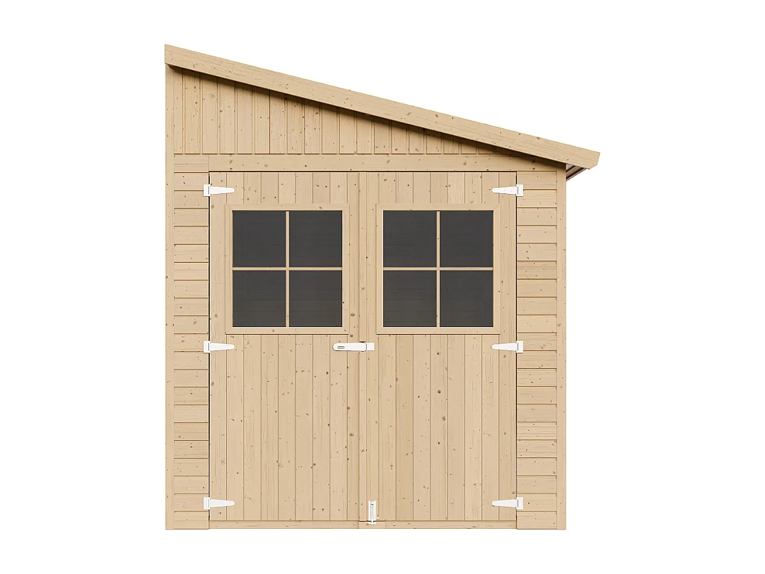 Abri de jardin en bois (avec paroi latérale) avec les planchers imprégné - 6 m2 - M339A+M339G