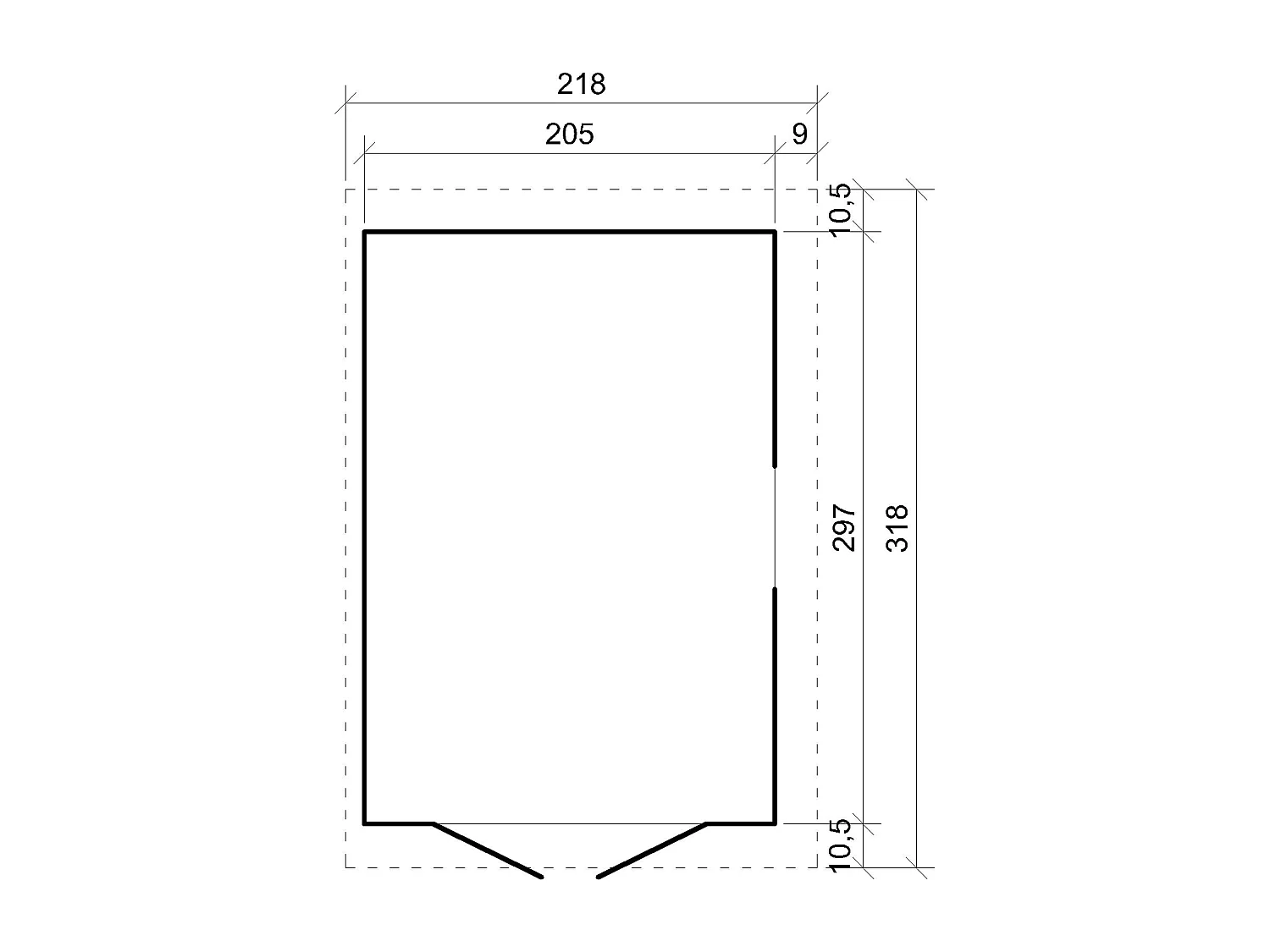 Houten tuinschuurtje met geimpregneerde vloer - 6.09 m² - M339A+M339G