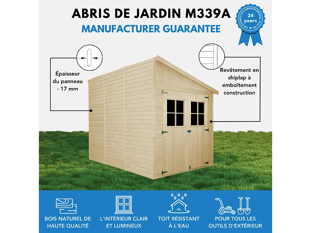 Drewniany domek ogrodowy z podłogą - M339A+M339G