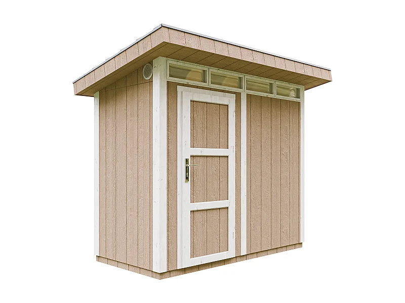 Gartenhaus Premium Qualität 3m²  mit Boden und Bitumenfliesen - Geräteschuppen B161xL294xH239 cm - Gartenhütte TIMBELA M901 - TERRA BROWN