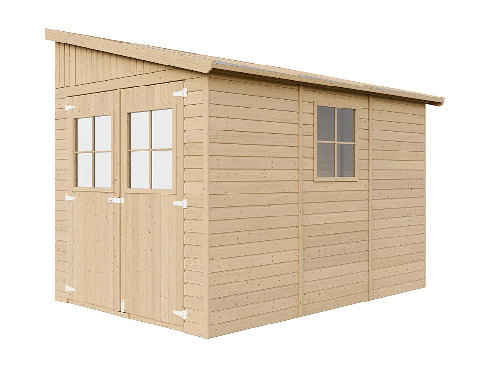 Abri de jardin en bois (sans paroi latérale) - 6 m2 - M339