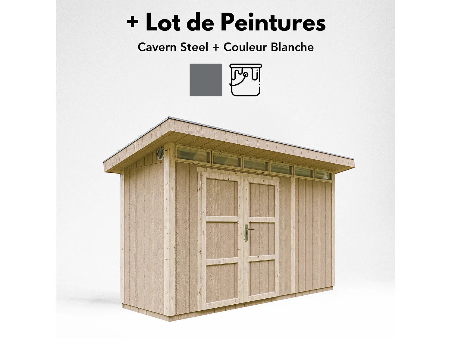 Abri de jardin qualité premium - 4m² /L161xL412xH239 cm - M902A-CAVERN STEEL