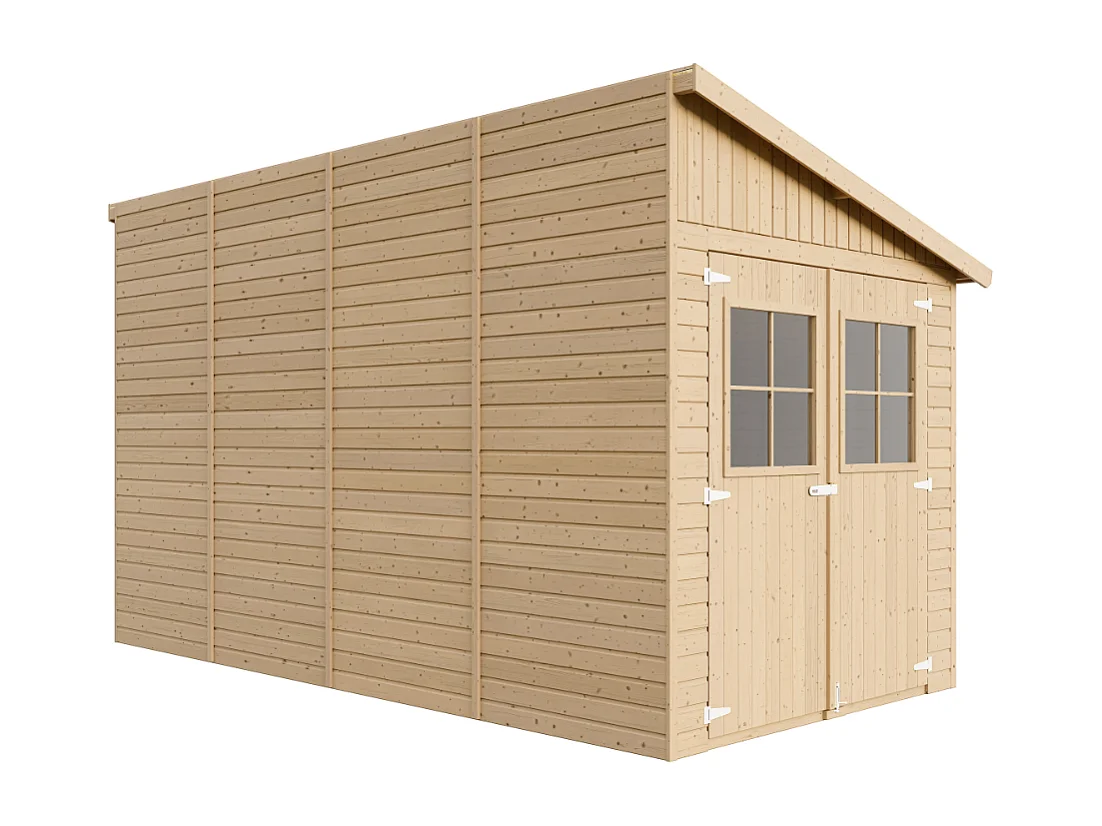 Cobertizo de madera con pared lateral - 8.1 m² - M340A