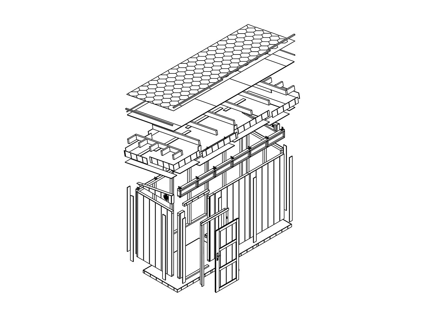 Abri de jardin qualité premium - 4m² /L161xL412xH239 cm - M902-CAVERN STEEL