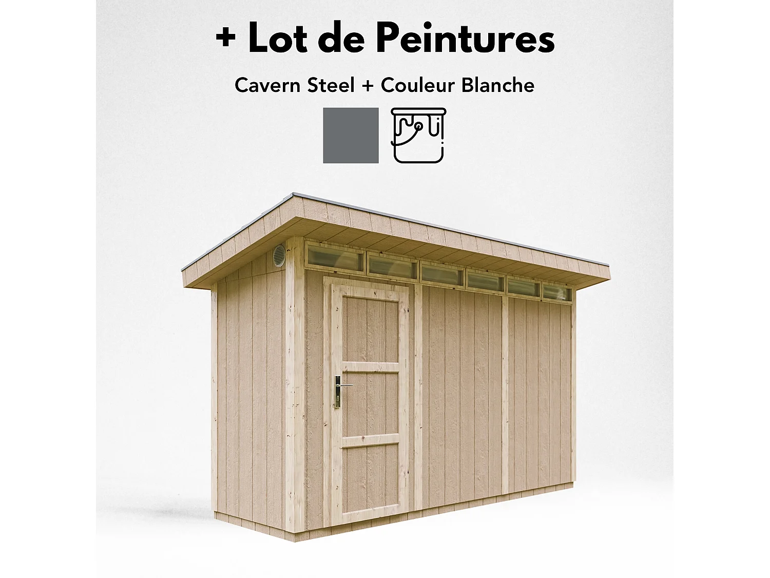 Abri de jardin qualité premium - 4m² /L161xL412xH239 cm - M902-CAVERN STEEL