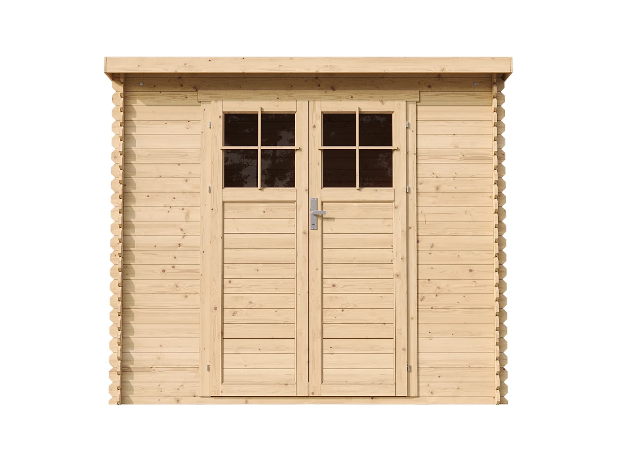 TIMBELA M310F+M310G Abri de jardin en bois AVEC SOL TRAITÉ - porte verrouillable de haute qualité- 2.63 m2