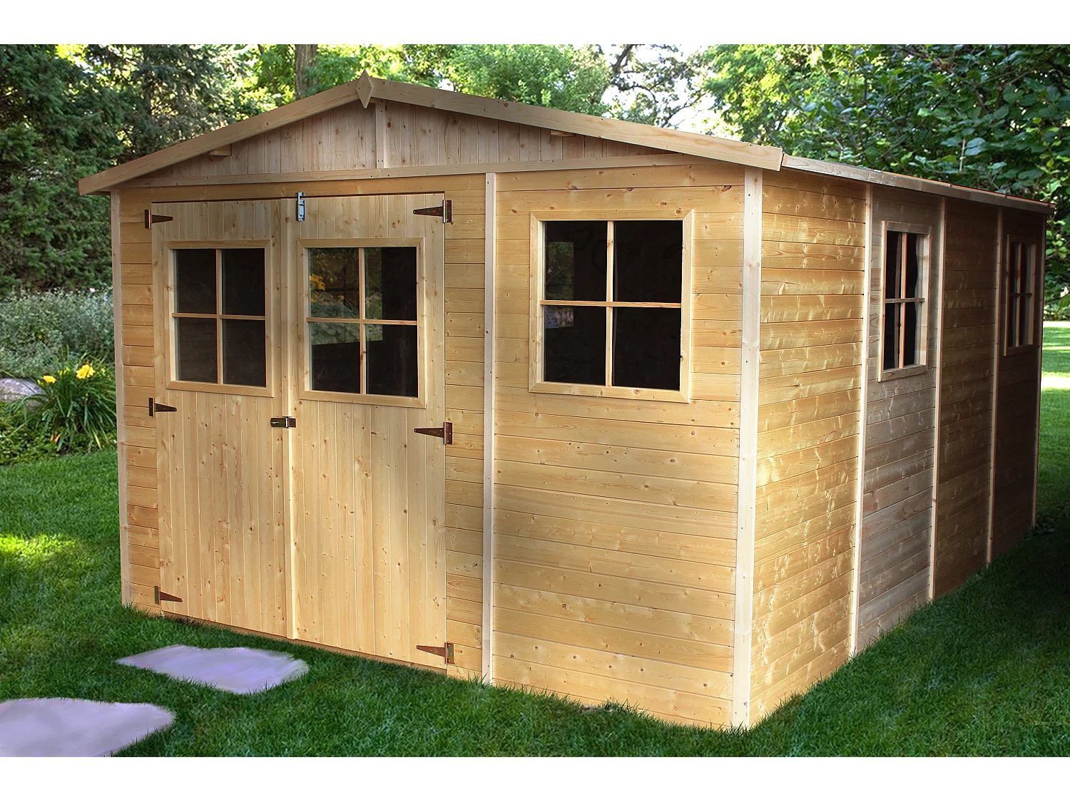 Holz Gartenschuppen - H226x418x320 cm/12 m² - TIMBELA M336