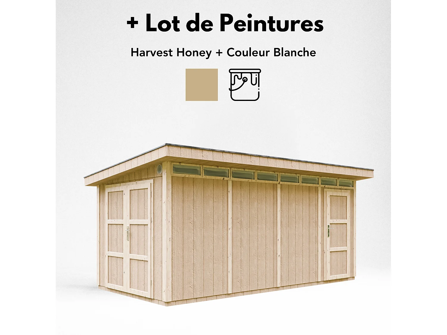 Abri de jardin qualité premium - 8.52+2.95 m² - cabane de jardin exterieur cabane de jardin exterieur - garage moto exterieur - M905C - HARVEST HONEY