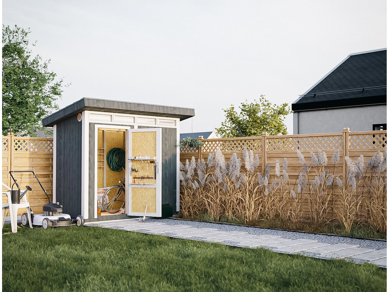 Timbela M901-HARVEST HONEY - Tuinhuis op houtbasis - LP SmartSide 3m2/L161xL293xH239 cm