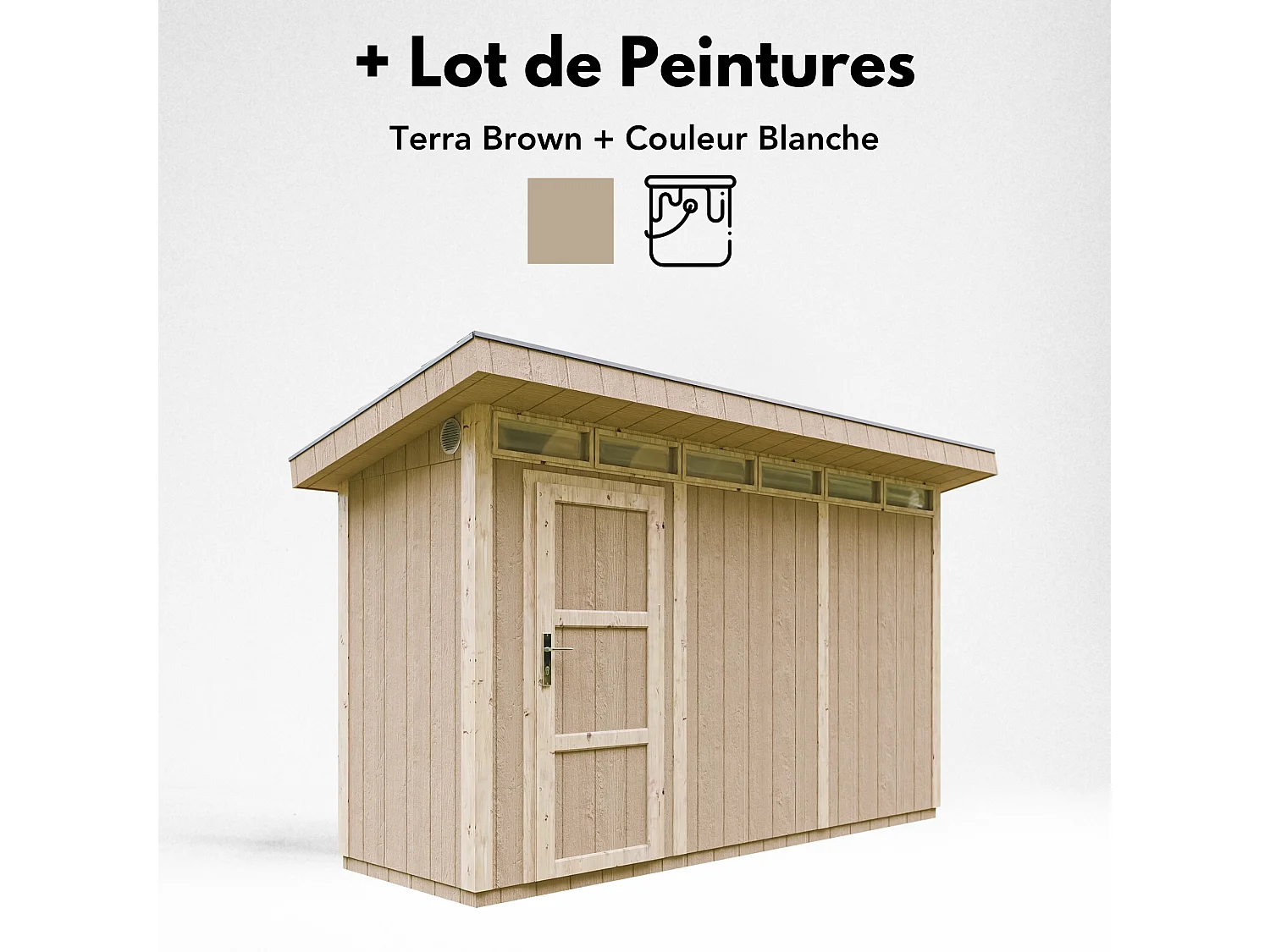 Gartenhaus premium qualität mit boden und bitumenfliesen - 4.3m² / B161xL411xH239 cm - M902-TERRA BROWN