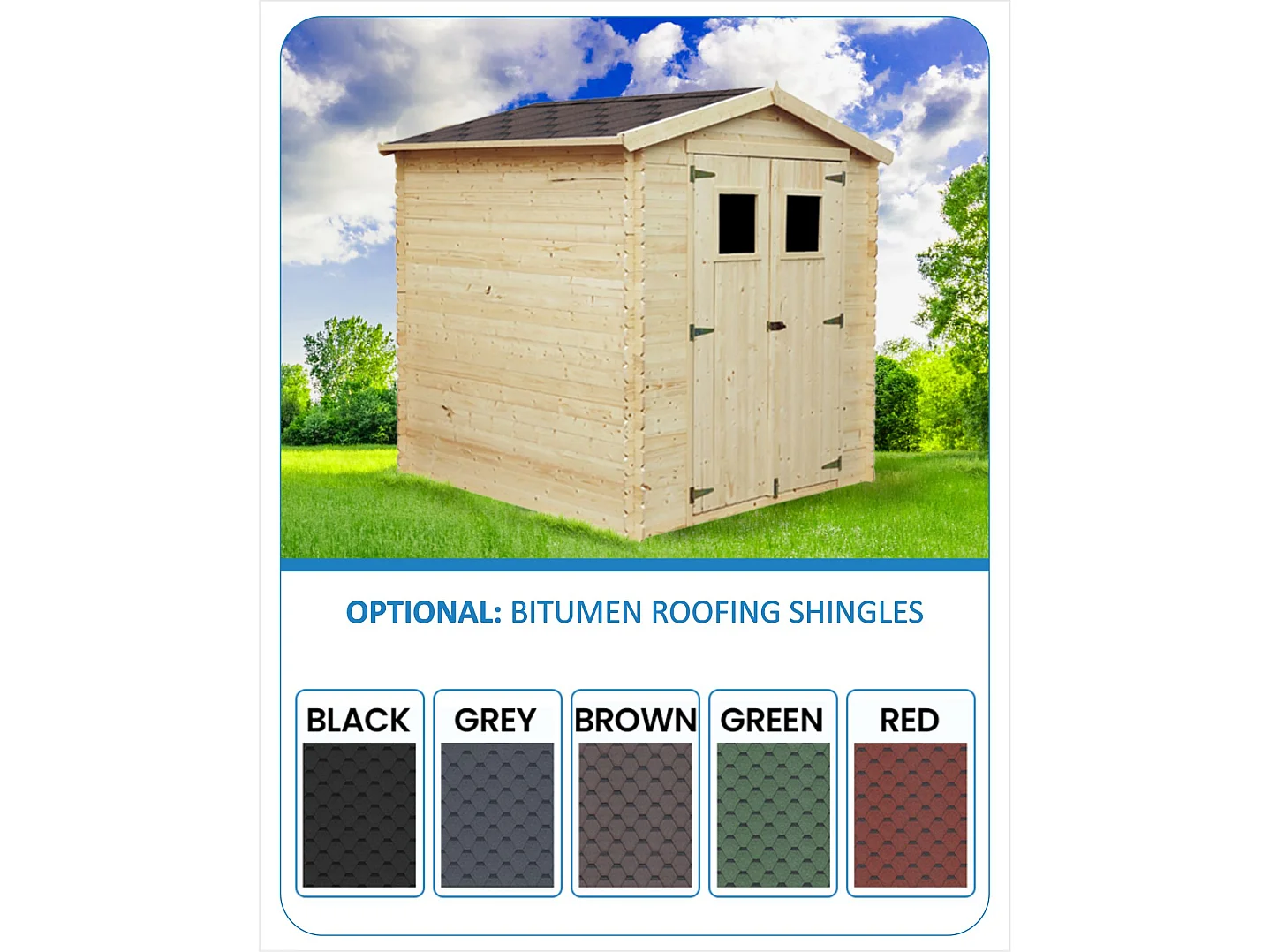 Abri de jardin en bois - I216xL206xH218 cm/ 3.53 m2 - M343C
