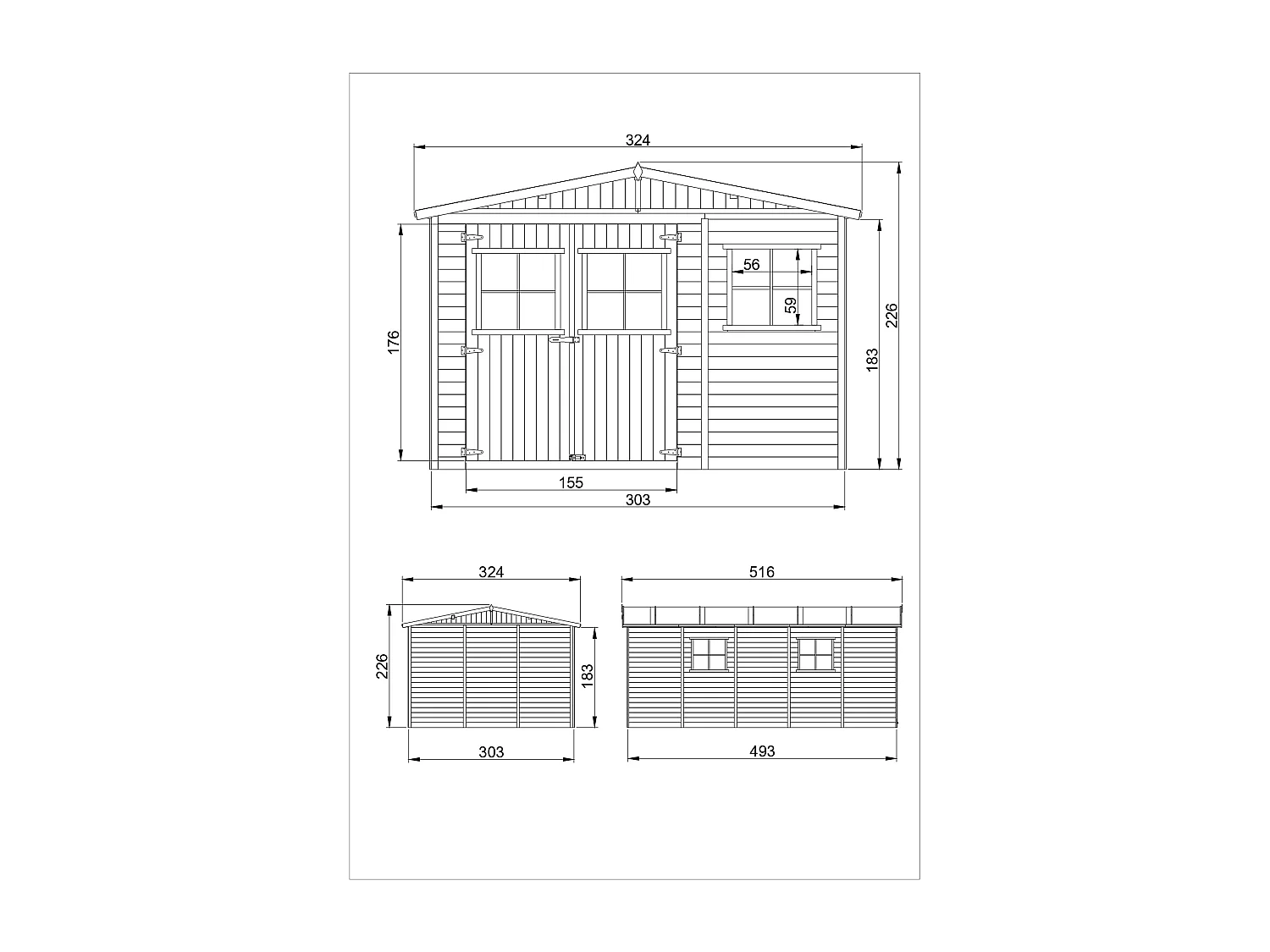 Casa da giardino in legno - 15 m² - TIMBELA M337