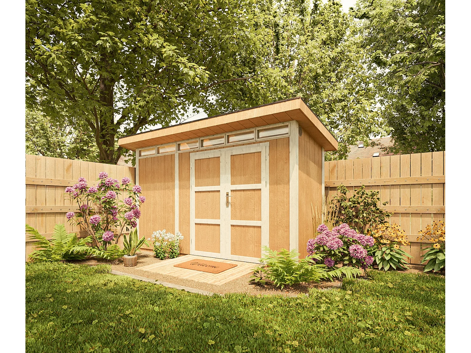 Tuinhuis op houtbasis - LP SmartSide - 4.3² / L161xL412xH239 cm - M902A-HARVEST HONEY