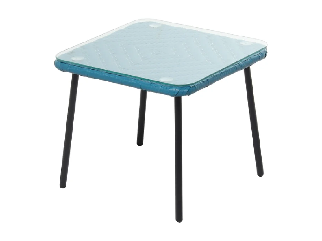 Set van 2 Acapulco fauteuils + salontafel blauw terracotta