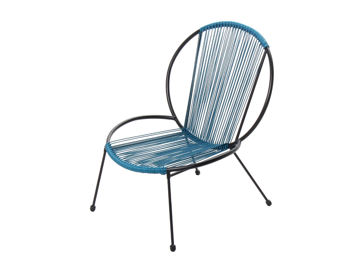 Set van 2 fauteuils + 1 lage blauwe salontafel Acapulco Rete