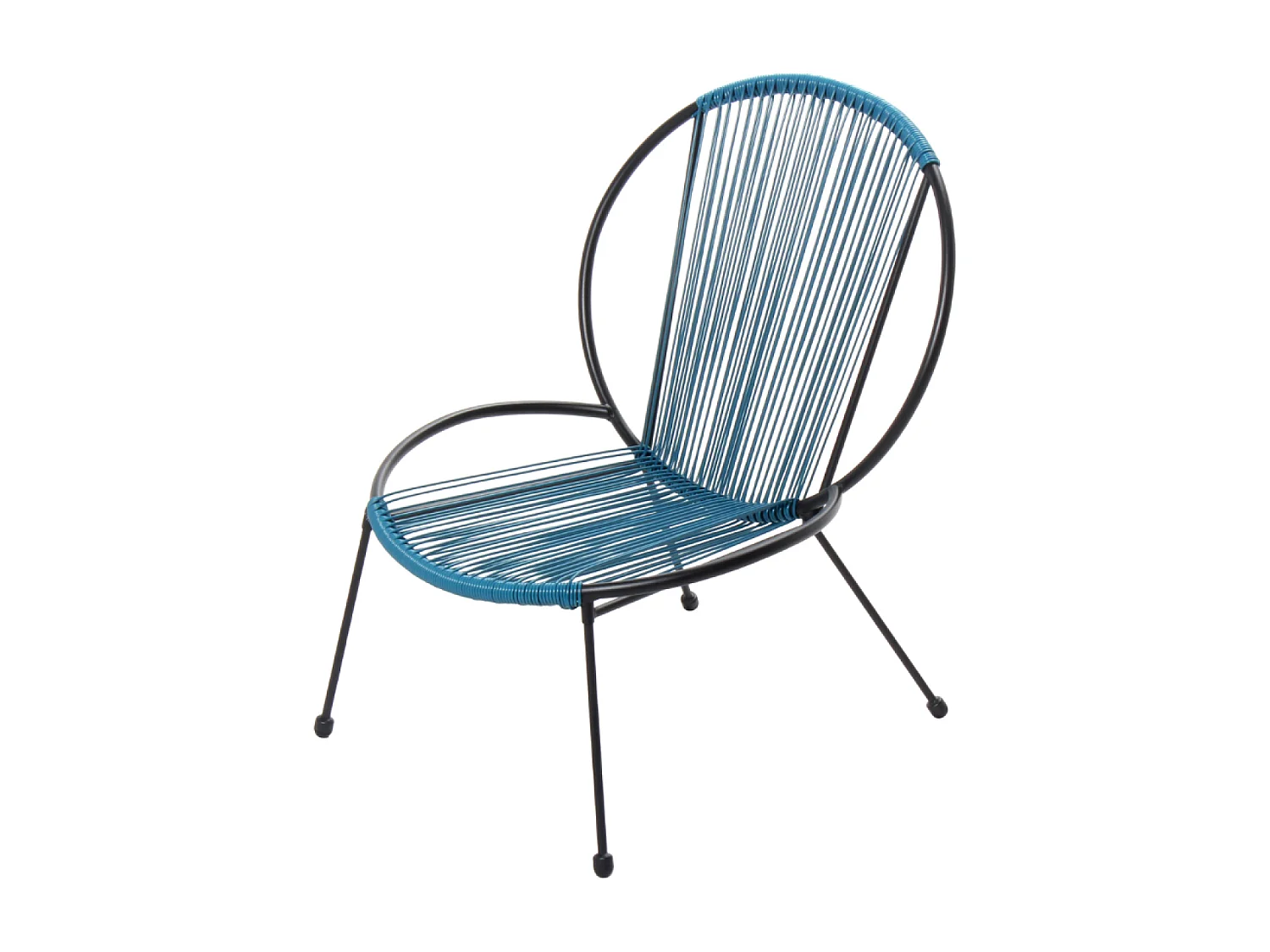 Ensemble de 2 fauteuils + 1 table basse bleu RETE