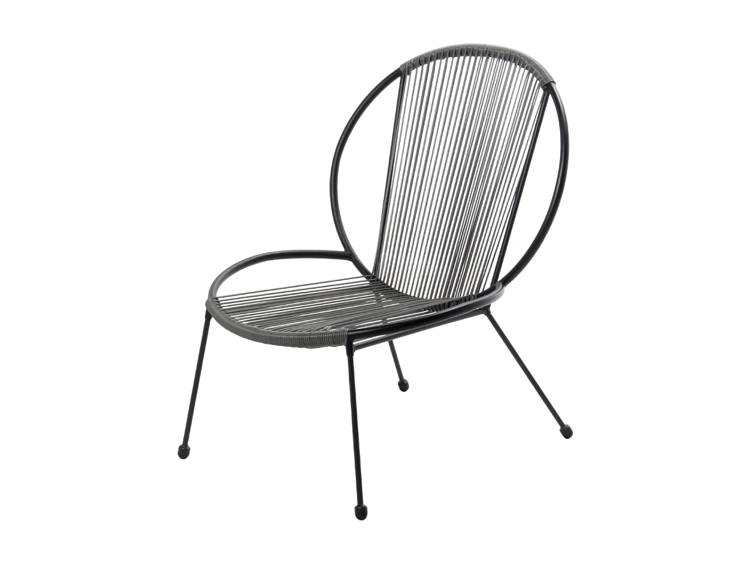 Conjunto de 2 sillones + 1 mesa de centro gris oscuro RETE