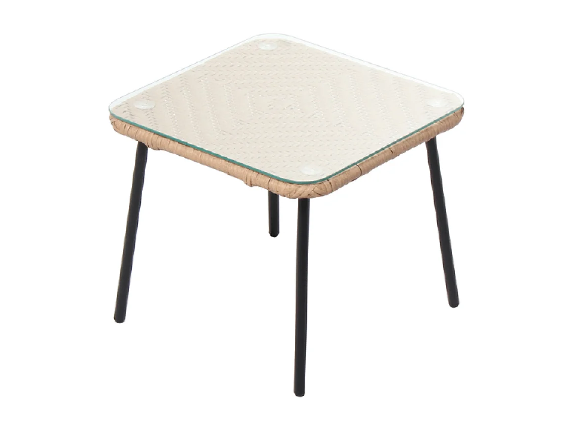 Set de 2 fauteuils + table basse naturel ACAPULCO