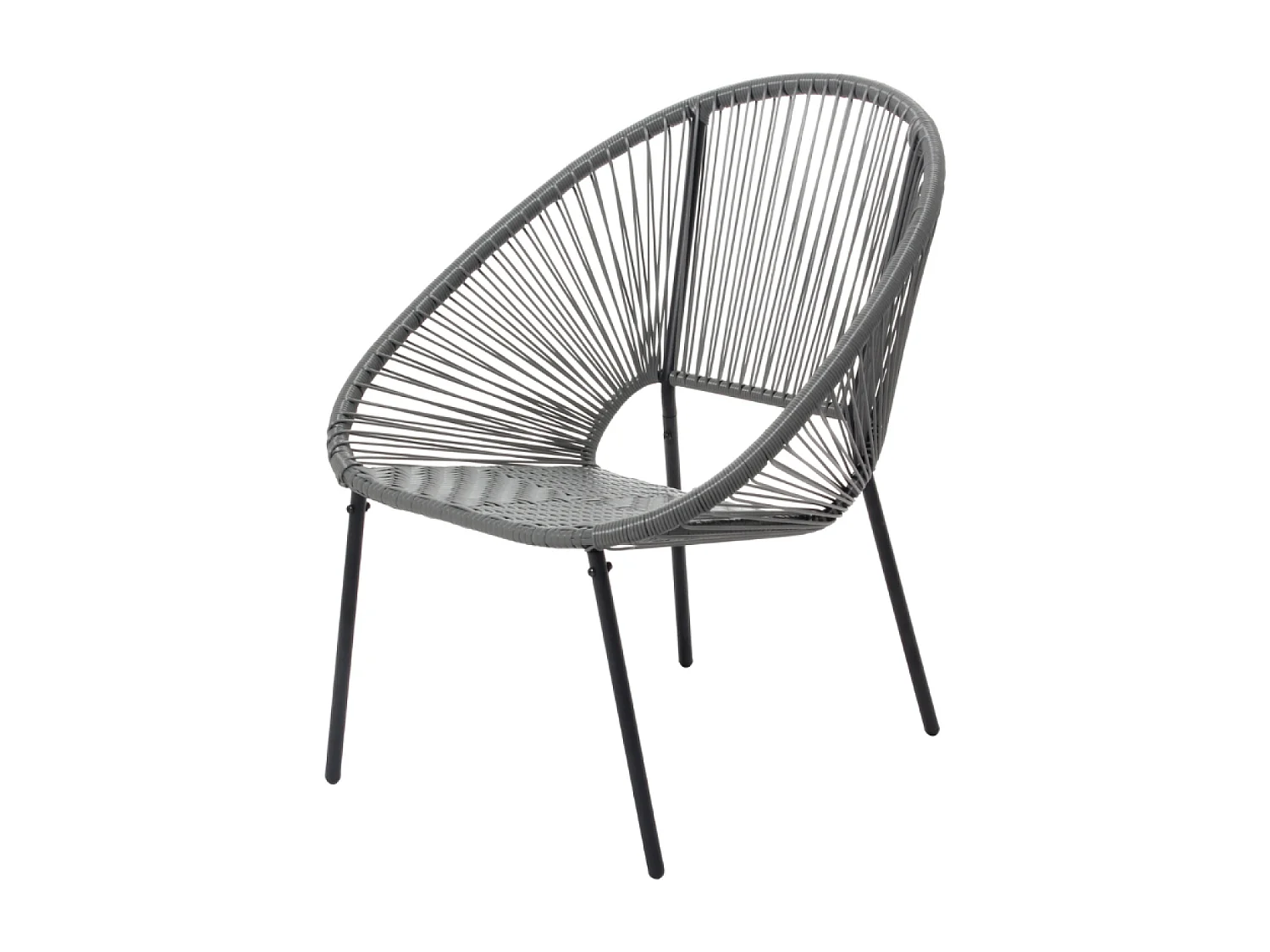 Set aus 2 Sesseln + Couchtisch dunkelgrau ACAPULCO