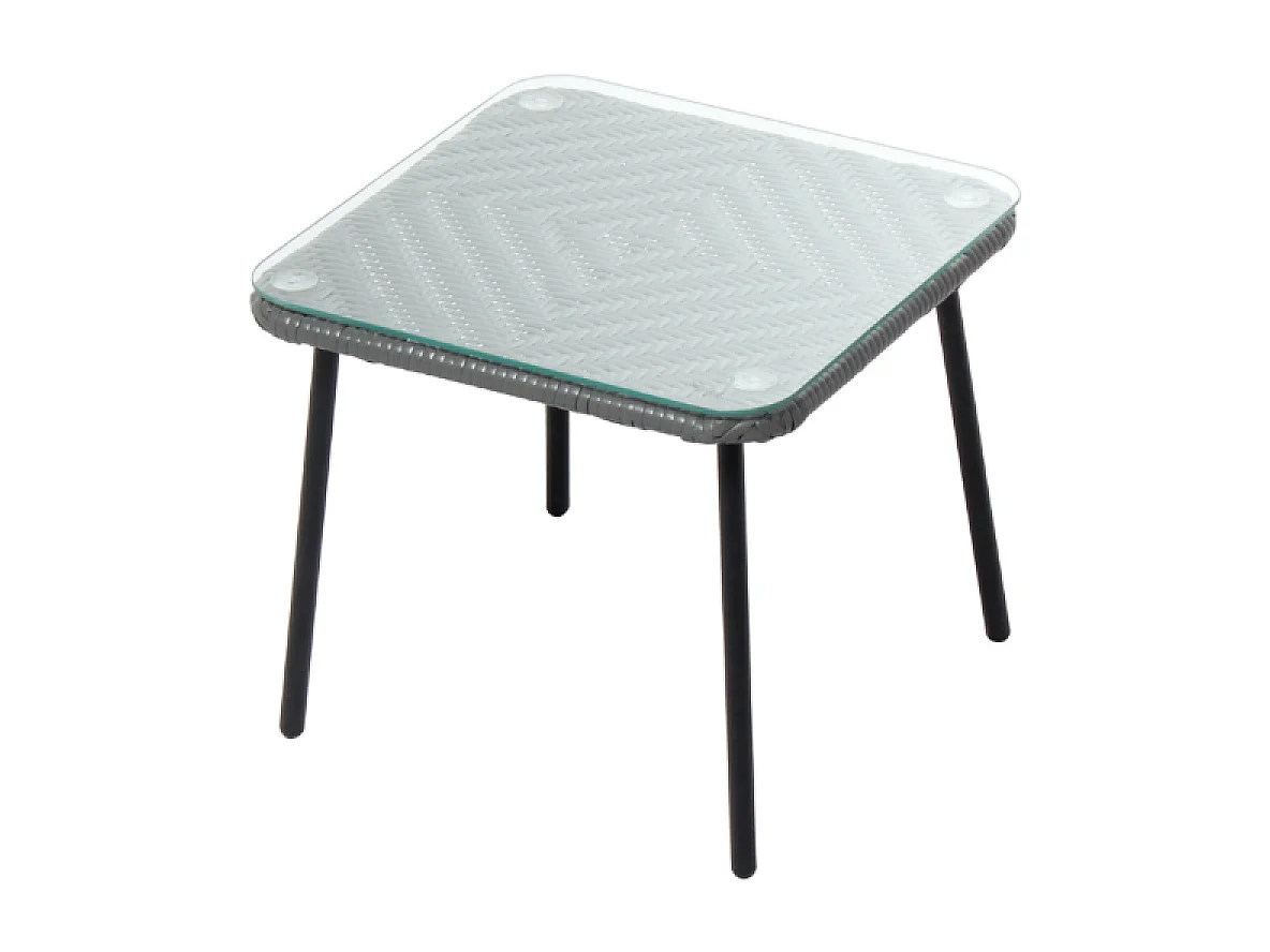 Set de 2 fauteuils + table basse gris foncé ACAPULCO